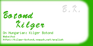 botond kilger business card